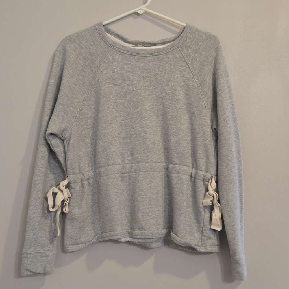 Athleta Gray Relaxed Tie Front Sweatshirt Size Medium